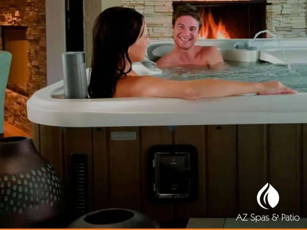 A couple Using Their Hot Tub