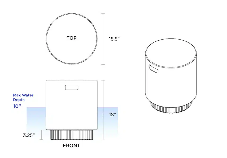 Splash Ripple Side Table Dimensions and Design Specifications